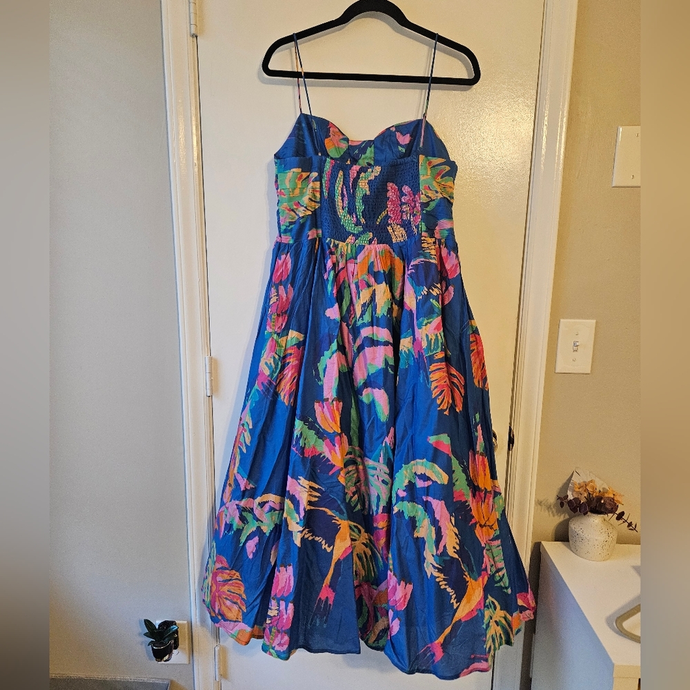 FARM RIO PAINTED JUNGLE MIDI DRESS - Picture 7 of 7